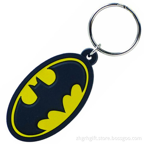 cheap custom promotional oval rubber keychain